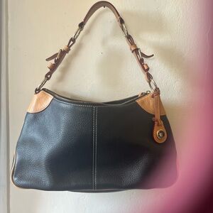 Dooney & Bourke Black and Tan Shoulder Bag